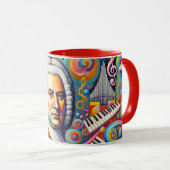 Mug Johann Sebastian Bach : Portrait dans un tableau m (Devant droit)