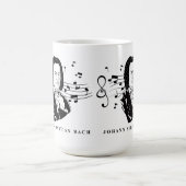 Mug Johann Sebastian Bach Portrait et buste avec notes (Centre)
