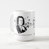 Mug Johann Sebastian Bach Portrait et buste avec notes (Devant gauche)