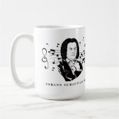 Mug Johann Sebastian Bach Portrait et buste avec notes (Gauche)