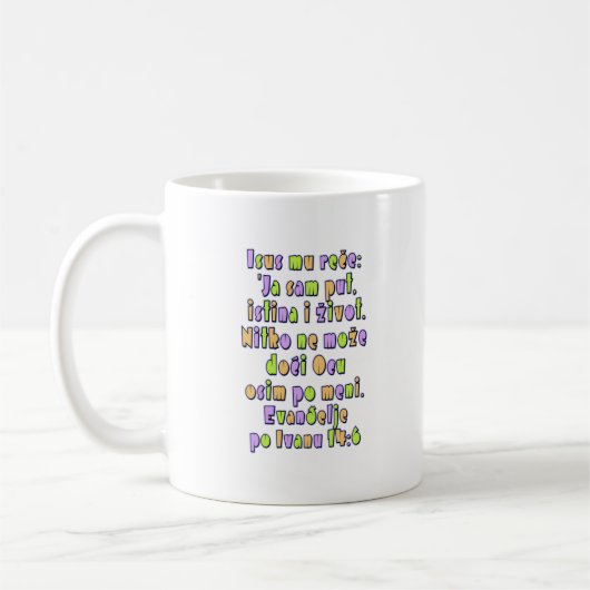 Mug John 14:6 Croate (Gauche)