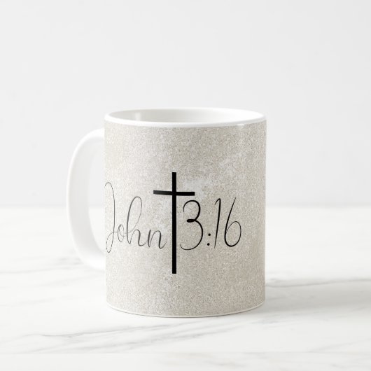 Mug John 3:16 Arrière - plan Pearl (Devant gauche)