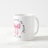 Mug John 3:16 Coquette croix de cou rose (Devant droit)