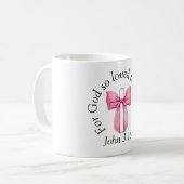 Mug John 3:16 Coquette croix de cou rose (Devant gauche)
