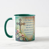 Mug John 3:16 Écriture Croix Floral Christian (Gauche)