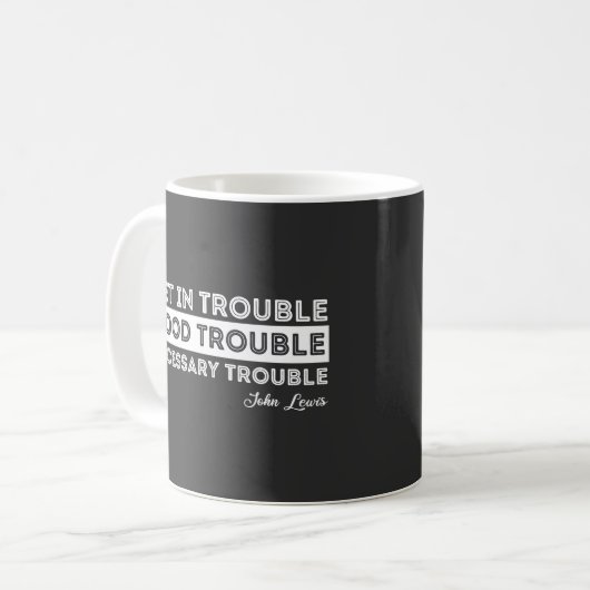 Mug John Lewis - Citation à propos des problèmes (Devant gauche)