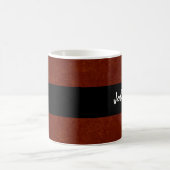 Mug JOHN nommé fait sur commande grunge rouge et noir (Centre)