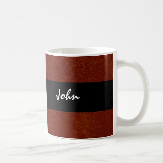 Mug JOHN nommé fait sur commande grunge rouge et noir (Droite)