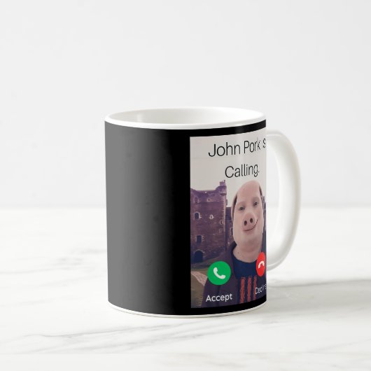 Mug John Pork Appelle Réponse Téléphone (Devant droit)