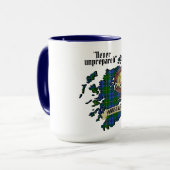 Mug Johnstone Clan Badge & Tartan Carte de l'Écosse (Devant gauche)