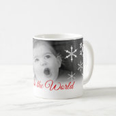 Mug Joie à la photo rouge de flocon de neige de (Devant droit)