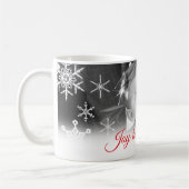 Mug Joie à la photo rouge de flocon de neige de (Gauche)