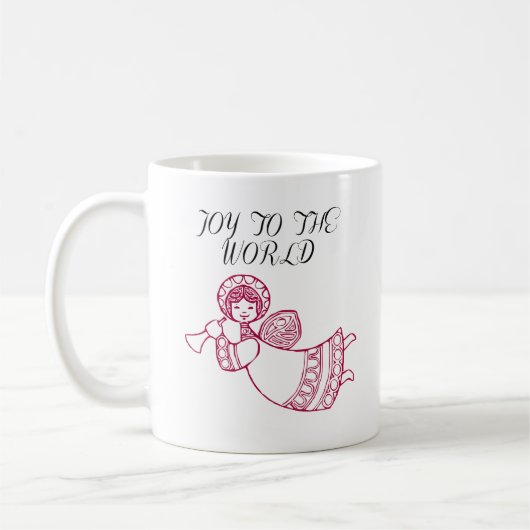 Mug Joie au monde avec Jubliant Angel Outline Rouge (Gauche)
