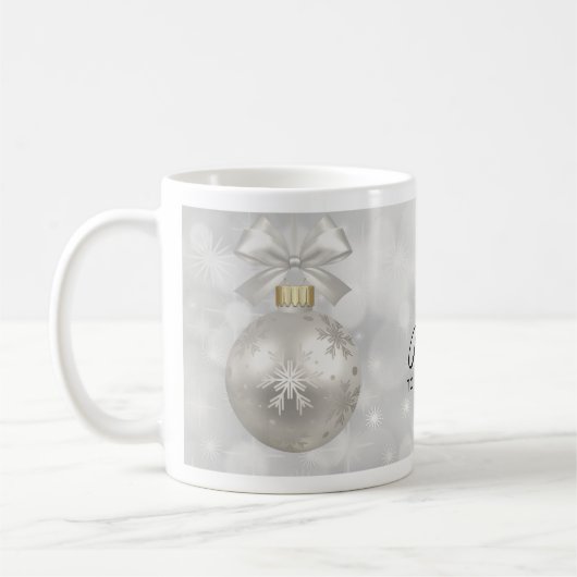 Mug Joie au monde Élégant bal de Noël en argent (Gauche)
