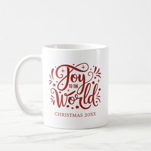 Mug Joie au monde Elégant Red Script Christian (Gauche)