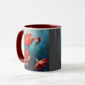 Mug Joie aux fleurs rouges (Devant gauche)