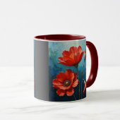 Mug Joie aux fleurs rouges (Devant droit)