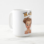 Mug joie de bébé heureuse, et bonheur. (Devant gauche)