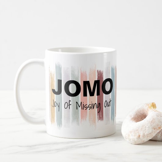 Mug Joie de JOMO de manquer des courses de pinceau (Avec donut)