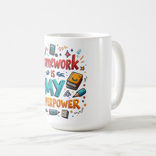 Mug Joie de l'étude -no7 Autocollant en vinyle sur mes (Devant droit)