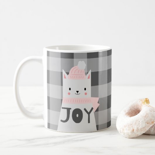 Mug Joie de Noël d'amoureux de les chats (Avec donut)