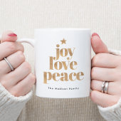 Mug Joie Élégante, Amour, Paix Or Noël
