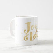 Mug Joie et amour | Élégante écriture manuscrite Étoil (Devant gauche)
