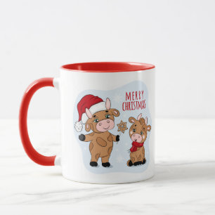 Mug Joie Joie Vaches de Noël Festive Moderne