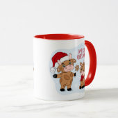 Mug Joie Joie Vaches de Noël Festive Moderne (Devant droit)