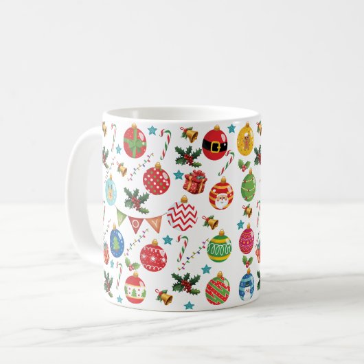 Mug Joie Noël, motif du bal de Noël (Devant gauche)