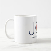Mug JOIE Photo Marine Bleu Blanc Moderne Noël Vacances (Gauche)