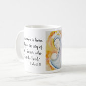 Mug Joie religieuse au monde Écriture Noël (Devant gauche)