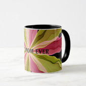 Mug Joie, Rose Vert Anthracite Fleur Fractal Meilleure (Devant droit)