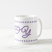 Mug Joie texte et flocons de neige étoiles (Devant droit)