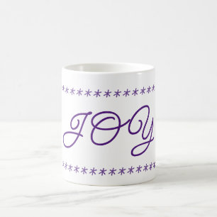 Mug Joie texte et flocons de neige étoiles