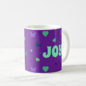 Mug joie verte pourpre (Devant droit)