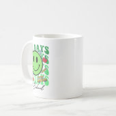 Mug Joli 100 jours d'école professeur vert visage sour (Devant gauche)
