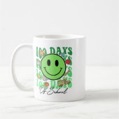 Mug Joli 100 jours d'école professeur vert visage sour (Gauche)