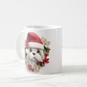 Mug Joli 3-D Shih-tzu Chien Enveloppement de Noël (Devant gauche)