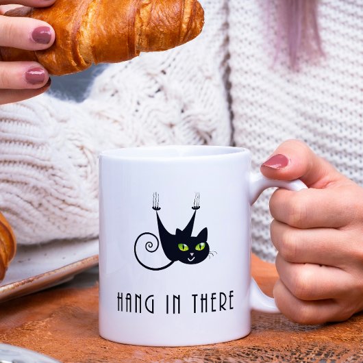 Mug Joli accrocher là-dedans accroché noir chat yeux v