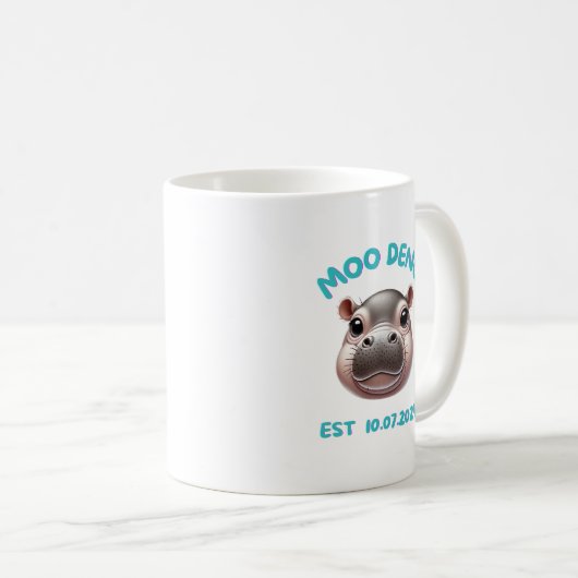Mug Joli adorable Moo Deng Baby Pygmy Hippo (Devant droit)