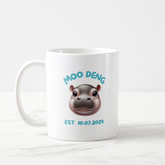 Mug Joli adorable Moo Deng Baby Pygmy Hippo (Gauche)