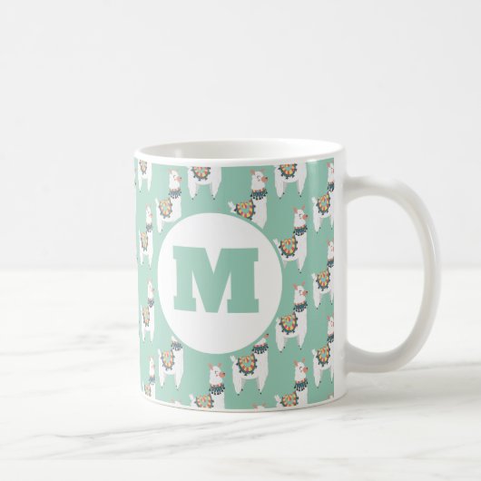 Mug Joli Alpac a Lama Monogramme Vert Menthe (Droite)