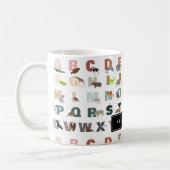 Mug Joli Alphabet ABC Animaux Nom personnalisé École (Gauche)