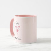 Mug Joli amour rose coeur floral (Devant gauche)