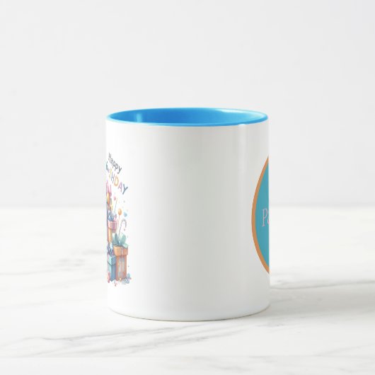 Mug Joli anniversaire ajouter monogramme (Centre)