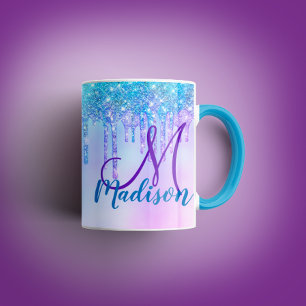 Mug Joli Aqua Purple Unicorn Parties scintillant Drive