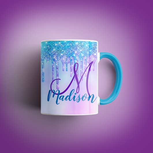 Mug Joli Aqua Purple Unicorn Parties scintillant Drive