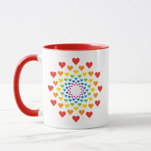 Mug Joli arc-en-ciel des Coeurs (Gauche)