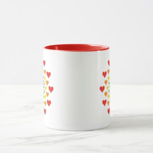 Mug Joli arc-en-ciel des Coeurs (Centre)